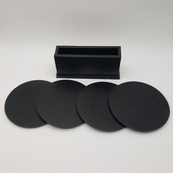 Vintage Wooden Set of 4 Snowman Snowflake Coasters with Holder - Picture 5 of 9